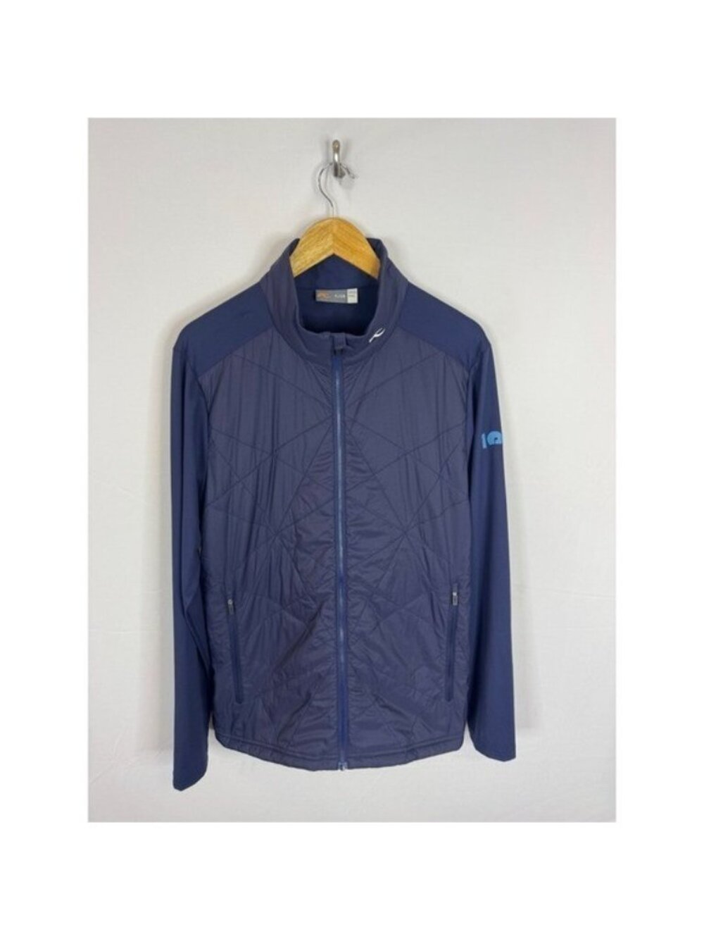 KJUS Men Retention Jacket Size 54 XL Navy Blue Quilted Hybrid Full Zip Golf MG15